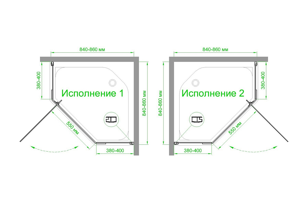 Душевой уголок Royal Bath TR RB85TR-C-BL 85х85 матовое стекло/профиль черный купить в интернет-магазине Sanbest