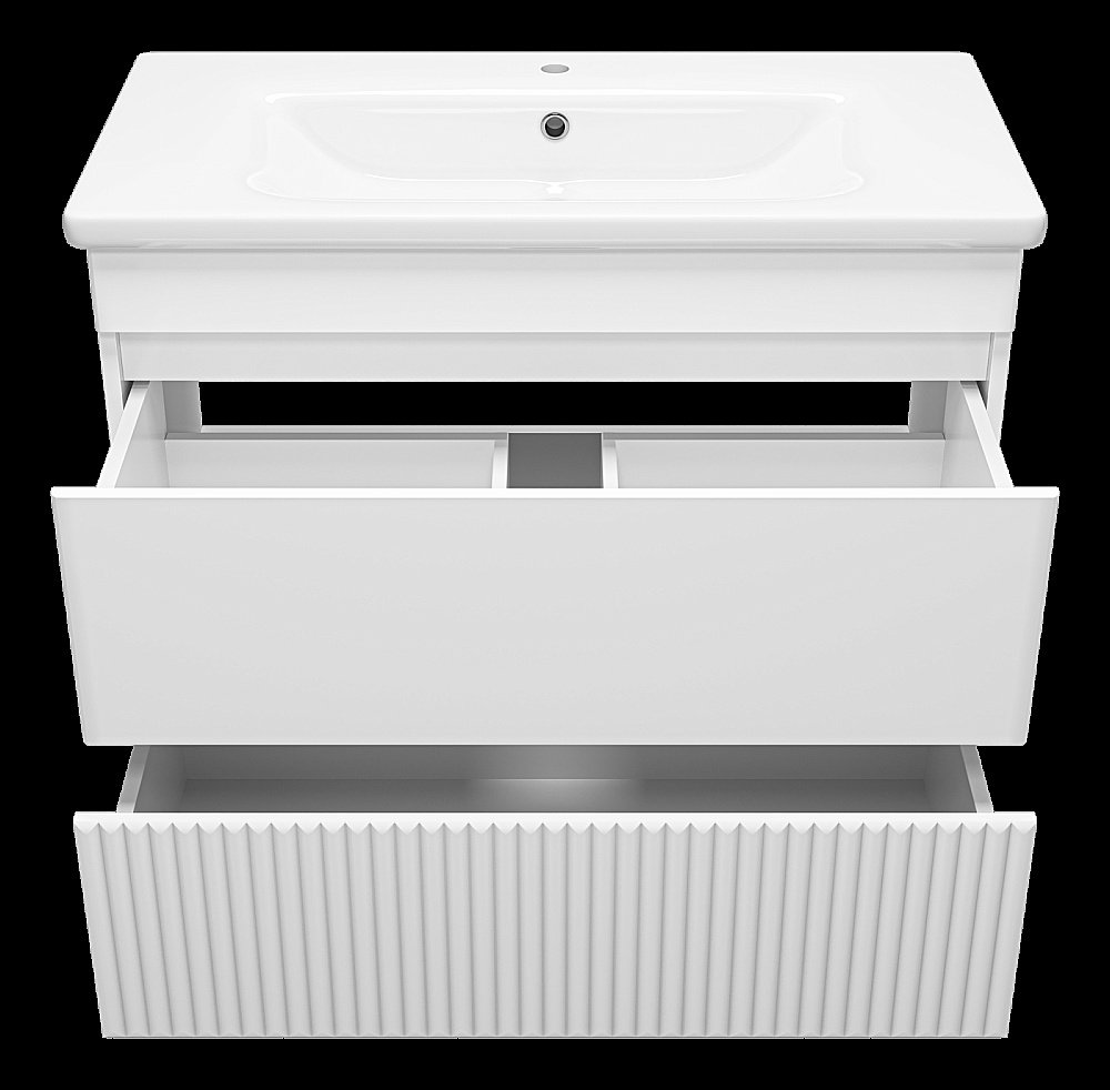 Тумба с раковиной Misty Мира - 90 П-Мир-01090-012Я белая для ванной в интернет-магазине Sanbest