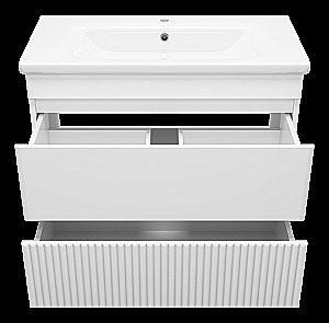 Тумба с раковиной Misty Мира - 90 П-Мир-01090-012Я белая для ванной в интернет-магазине Sanbest