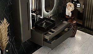 Тумба с раковиной Jorno Shine 100 антрацит для ванной в интернет-магазине Sanbest