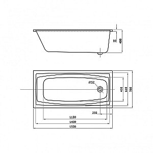 Ванна акриловая Berges FEYA 050010 150х70 купить в интернет-магазине Sanbest