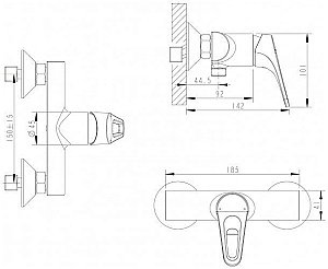 Смеситель для душа Bravat DROP-D F948162C-01 купить в интернет-магазине сантехники Sanbest