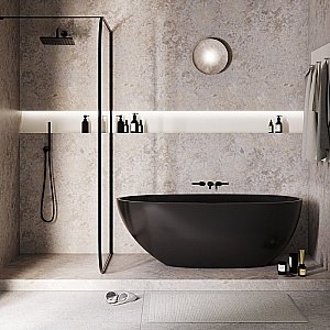 Ванна акриловая Grossman Fly GR-1104MBB 170х75 черная матовая купить в интернет-магазине Sanbest