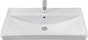 Тумба подвесная с раковиной Aquanet Ирис New 90 336311+323883 белая глянцевая для ванной в интернет-магазине Sanbest