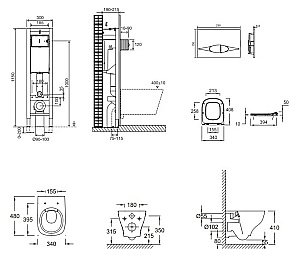 Унитаз подвесной Jacob Delafon STRUKTURA E21754RU-00 безободковый, с крышкой микролифт, с инсталляцией и кнопкой хром купить в интернет-магазине Sanbest