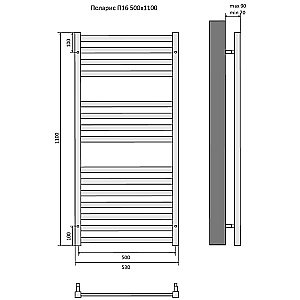Полотенцесушитель Aquatek Поларис П16 50х110 AQ KO1610CH хром купить в интернет-магазине сантехники Sanbest