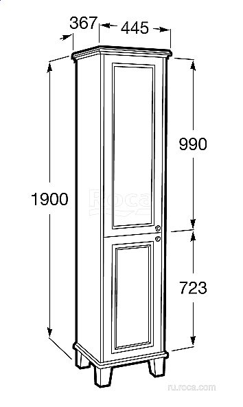 Шкаф - колонна Roca Carmen 857137415 сатин белый для ванной в интернет-магазине сантехники Sanbest