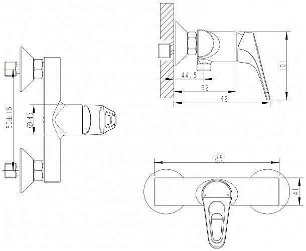 Смеситель для душа Bravat DROP-D F948162C-01 купить в интернет-магазине сантехники Sanbest