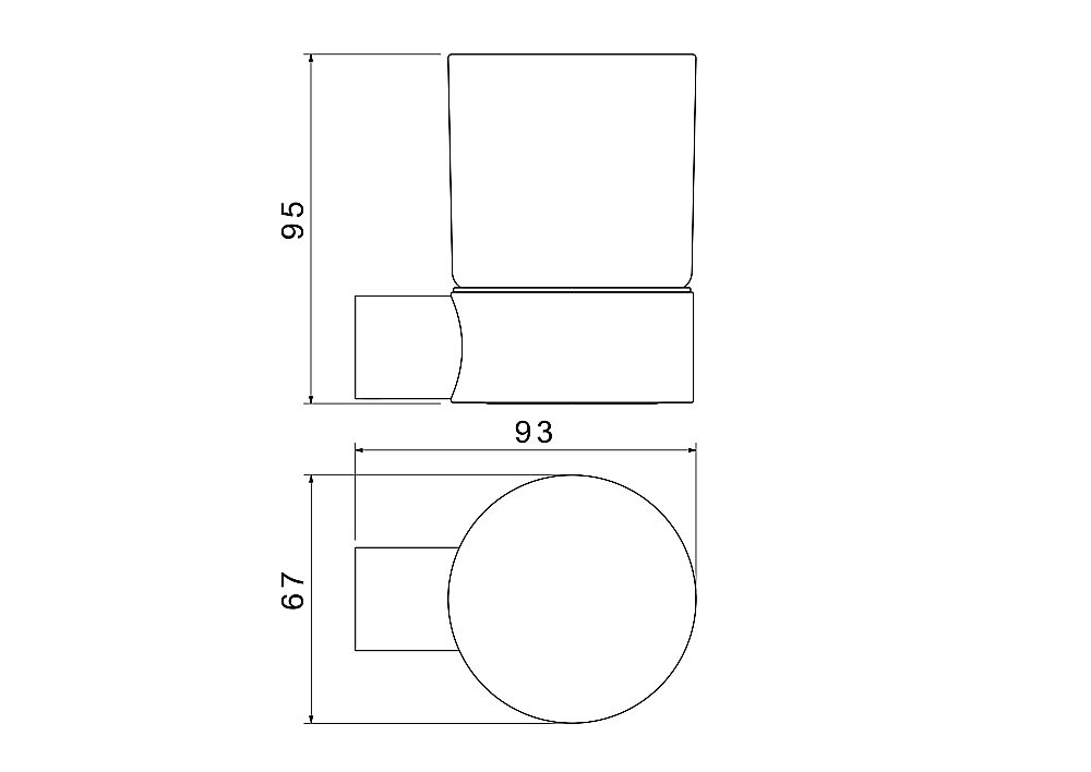 Стакан Aquatek Лира AQ4404MB стекло матовое/черный матовый купить в интернет-магазине сантехники Sanbest