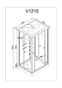 Душевая кабина Deto V1215 120х90 купить в интернет-магазине Sanbest