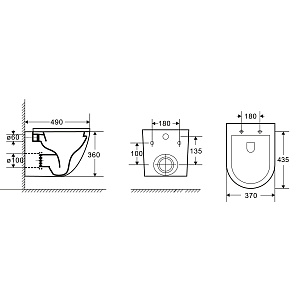 Унитаз подвесной Azario Grado AZ-0046N-MB черный матовый безободковый, с крышкой микролифт купить в интернет-магазине Sanbest