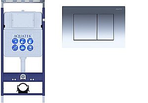 Инсталляция для унитаза Aquatek Easy Fix INS-0000010 с кнопкой KDI-0000010 Хром купить в интернет-магазине сантехники Sanbest