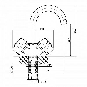 Смеситель для раковины Orange Classic R M73-011cr хром купить в интернет-магазине сантехники Sanbest