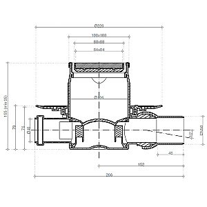 Душевой трап Pestan Confluo Standard 13000124 золото купить в интернет-магазине Sanbest