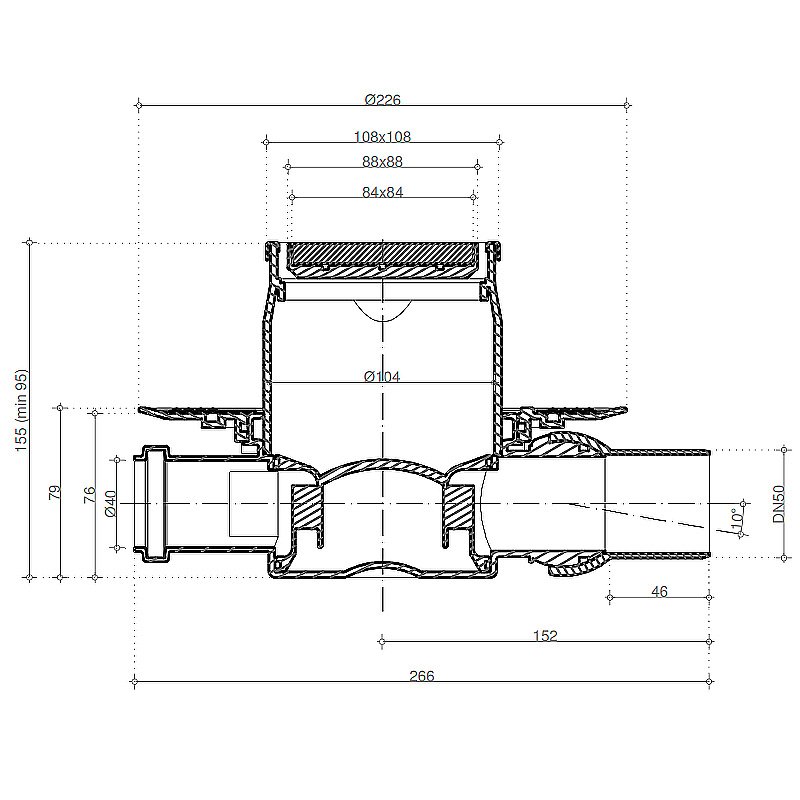 Душевой трап Pestan Confluo Standard 13000124 золото купить в интернет-магазине Sanbest