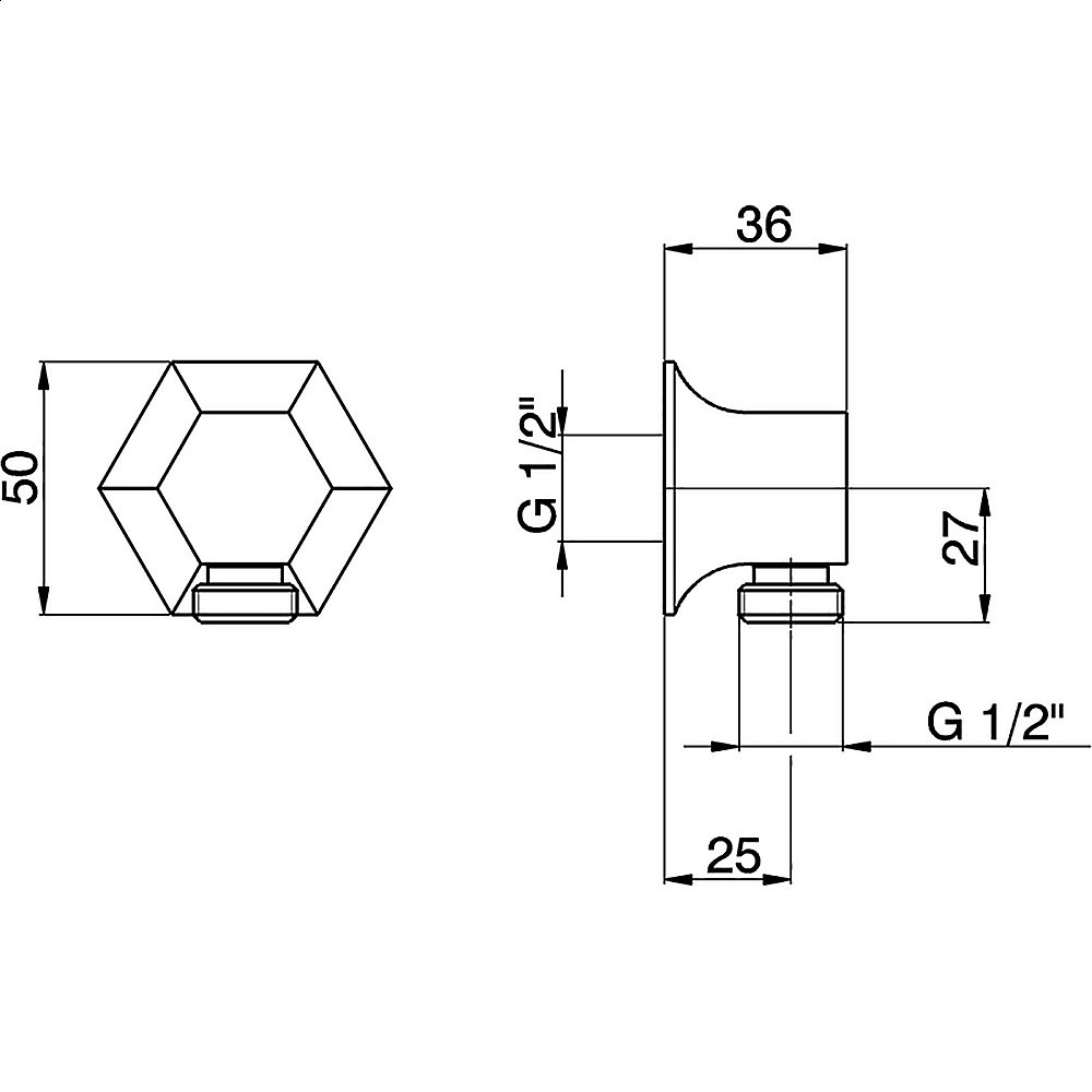 Подключение для душевого шланга Cisal Cherie CE01700024 купить в интернет-магазине сантехники Sanbest