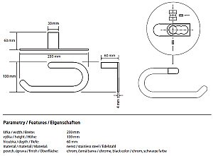 Полотенцедержатель Bemeta Galla 108104060 купить в интернет-магазине сантехники Sanbest