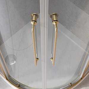 Душевой уголок Cezares Relax 120x90 RELAX-304-RH-2-120/90-C-BORO стекло прозрачное/профиль матовое брашированное золото купить в интернет-магазине Sanbest