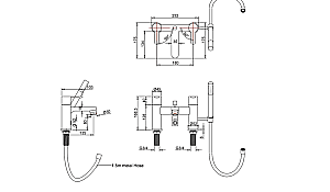Смеситель для ванны Burlington CTA7  хром купить в интернет-магазине сантехники Sanbest