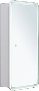 Зеркало со шкафом Aquanet Оптима 357143 40 белое с подсветкой в ванную от интернет-магазине сантехники Sanbest