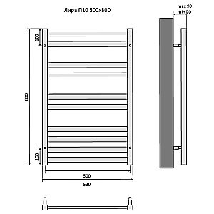 Полотенцесушитель Aquatek Лира П10 50х80 AQ KP1080CH хром купить в интернет-магазине сантехники Sanbest