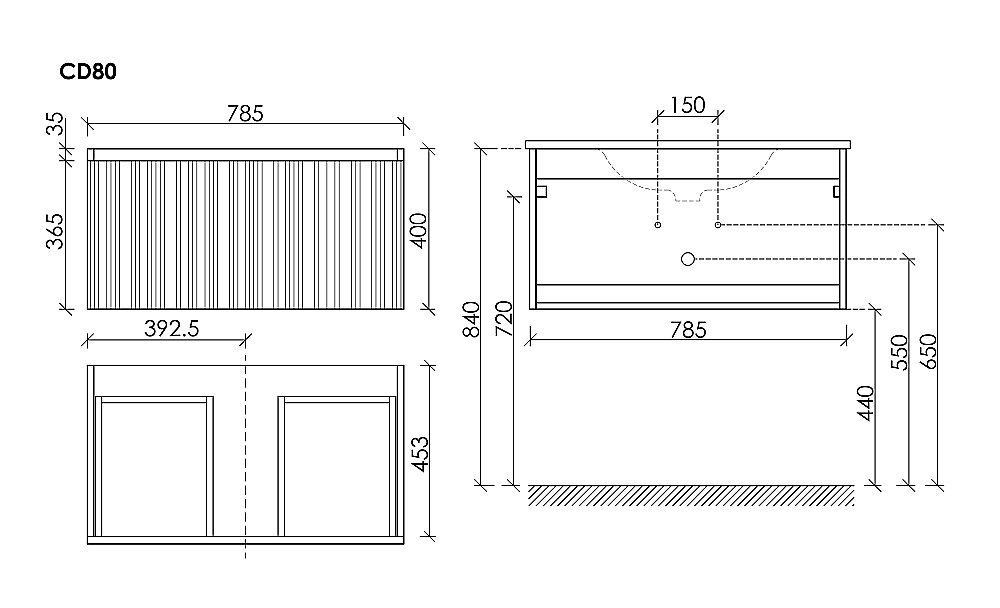 Тумба с раковиной Sancos CODE CD80W/CN7012 80 белая для ванной в интернет-магазине Sanbest