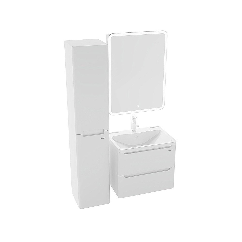 Тумба с раковиной подвесная Grossman АДЕЛЬ 60 белая для ванной в интернет-магазине Sanbest