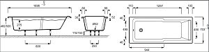 Ванна Jacob Delafon STRUKTURA E6D020RU-00 170x70 купить в интернет-магазине Sanbest