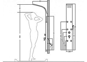 Душевая панель Aquanet Galaxy Black AP40-04 купить в интернет-магазине сантехники Sanbest