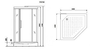 Душевая кабина Niagara Luxe NG-7717WBK 100x100 серебро купить в интернет-магазине Sanbest