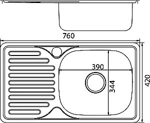 Кухонная мойка Mixline ML 42х76 5305 сталь купить в интернет-магазине сантехники Sanbest