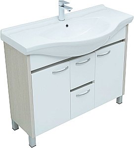 Тумба с раковиной Aquanet Донна 274164 100 белый дуб/белый для ванной в интернет-магазине Sanbest