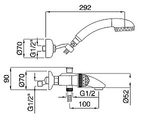 Смеситель для ванны Migliore Axo Crystal ML.AXO-602F золото купить в интернет-магазине сантехники Sanbest
