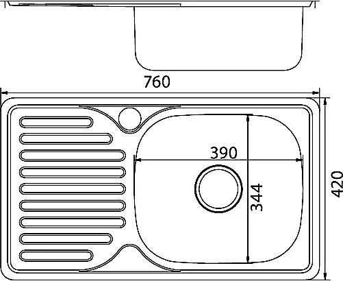 Кухонная мойка Mixline ML 42х76 5305 сталь купить в интернет-магазине сантехники Sanbest