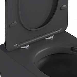 Унитаз подвесной BAS ROUND DARK GREY безободковый, с крышкой микролифт, темно-серый купить в интернет-магазине Sanbest