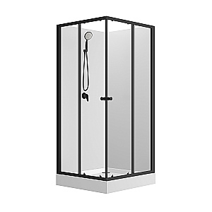 Душевая кабина Loranto NEO CS-21801 90х90 прозрачное стекло/профиль черный матовый купить в интернет-магазине Sanbest