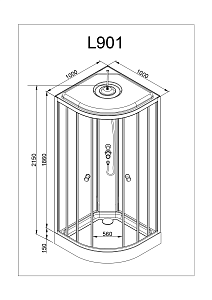 Душевая кабина Deto L 901 N  100х100 купить в интернет-магазине Sanbest