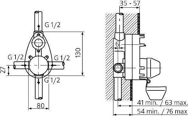 Скрытая часть для настенного смесителя Ideal Standard BUILT-IN A2650NU купить в интернет-магазине сантехники Sanbest