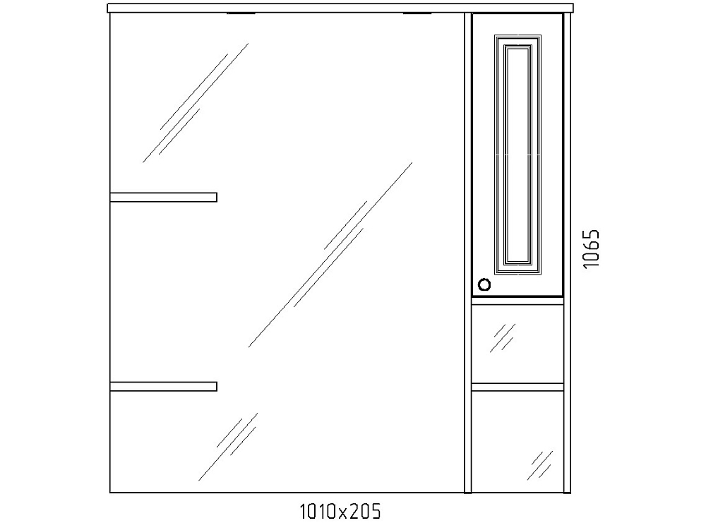 Зеркало со шкафом Rush Devon 105 DEM751105W белое в ванную от интернет-магазине сантехники Sanbest