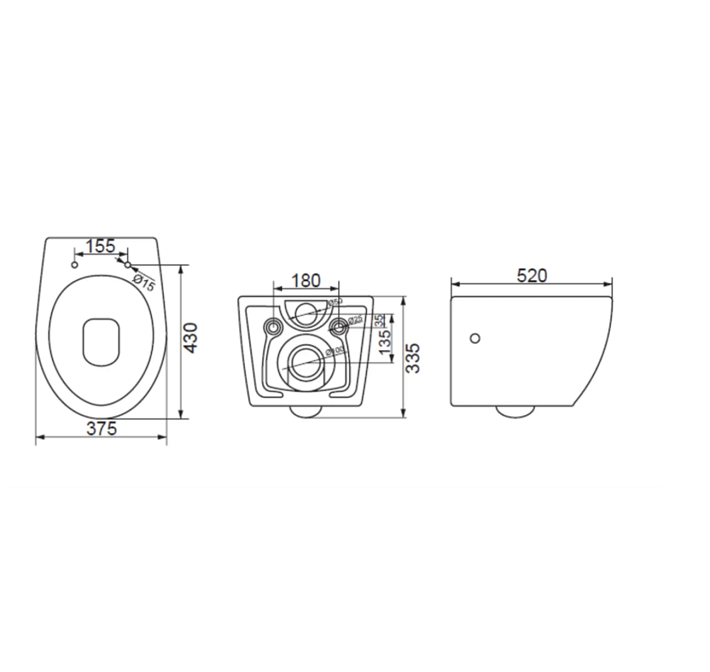 Унитаз подвесной Belbagno Prospero BB507B безободковый купить в интернет-магазине Sanbest