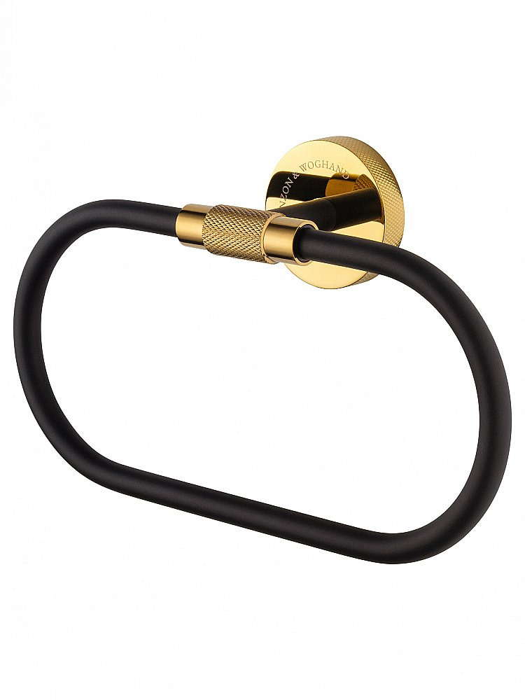 Кольцо для полотенец WONZON & WOGHAND MAJESTIC WW-9213 черный/золото купить в интернет-магазине сантехники Sanbest