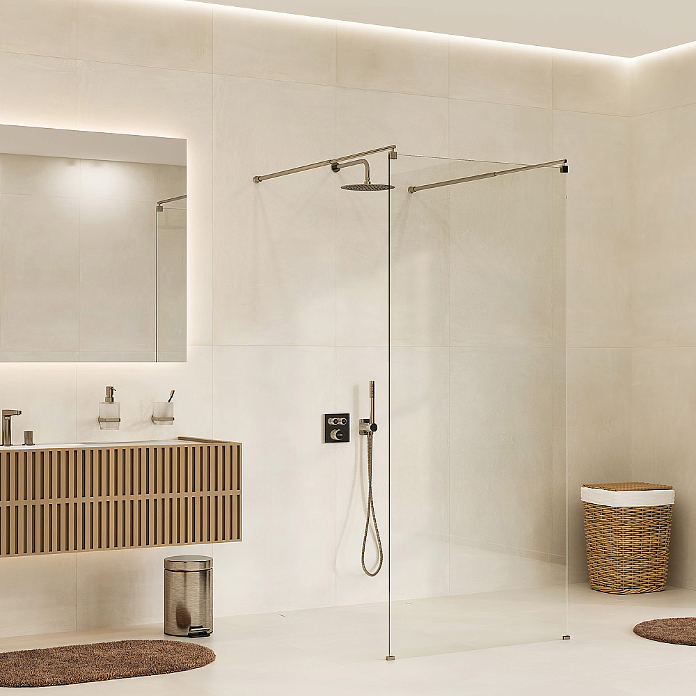 Душевое ограждение WasserKRAFT Vechte 60W40BN 120 фиксатор никель/стекло прозрачное купить в интернет-магазине Sanbest