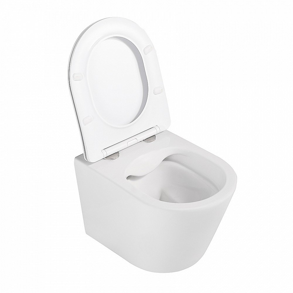 Унитаз подвесной ABBER Bequem AC1102MW с крышкой микролифт, безободковый, белый матовый купить в интернет-магазине Sanbest