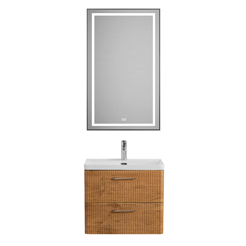 Тумба с раковиной Belbagno DUE 60 ручки в комплекте, Rovere Nature для ванной в интернет-магазине Sanbest
