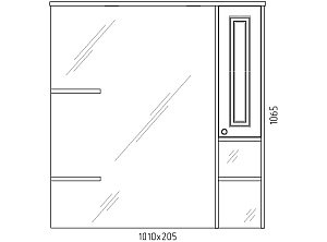 Зеркало со шкафом Rush Devon 105 DEM751105W белое в ванную от интернет-магазине сантехники Sanbest