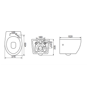 Унитаз подвесной Belbagno Prospero BB507B безободковый купить в интернет-магазине Sanbest