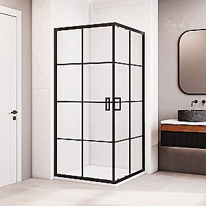Душевой уголок RGW Passage PA-34-B 90х90 06083499-84 стекло прозрачное/профиль черный купить в интернет-магазине Sanbest