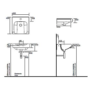 Раковина Kerasan Inka Project 40 341201*1 белая купить в интернет-магазине Sanbest