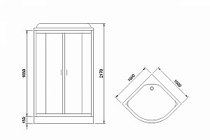 Душевая кабина Royal Bath RB100HK6-WT 100x100 профиль белый/стекло прозрачное купить в интернет-магазине Sanbest