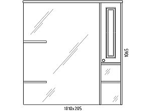 Зеркало со шкафом Rush Devon 105 DEM751105W белое в ванную от интернет-магазине сантехники Sanbest